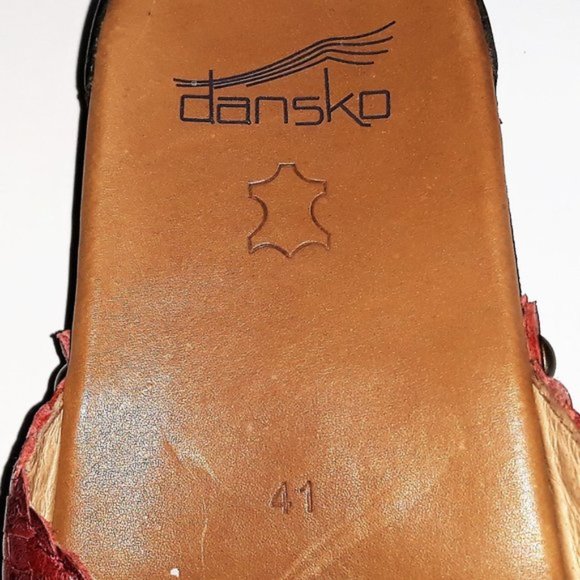 *Dansko Mila Red Woven Leather Clogs Slip On Sandal 41 US 10.5/11 - Picture 5 of 9